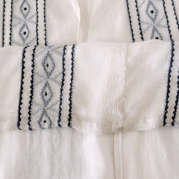 ale By Alessandra Maxi Dress White Blue Embroidered Open Back Womens Size Small - Picture 12 of 13